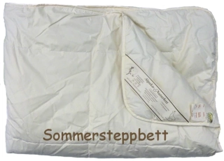 Alpaka Sommerbettdecke gesteppt aus Alpakawolle