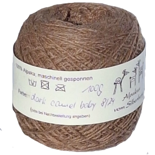Alpaka Strickgarn Dark Camel – 100% Babyalpaka